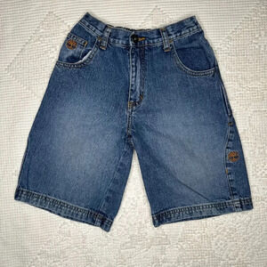 Timberland Boys Jean Denim Shorts Size 7 Elastic Waist Medium Wash